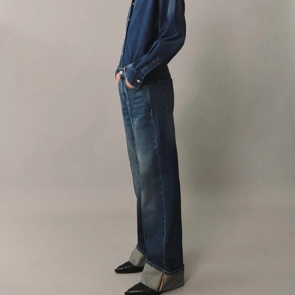 MNG wide legs high rise roll up Jeans - Picture 2 of 12